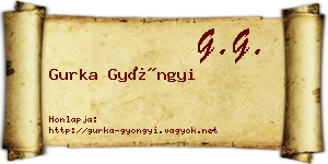 Gurka Gyöngyi névjegykártya